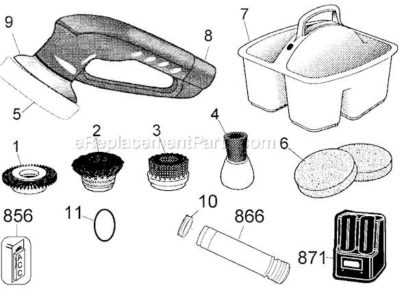 Page A Diagram and Parts List for SB400T Type 1 Black and Decker Power Scrubber